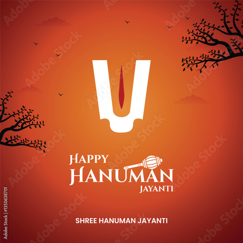 Creative illustration of Hanuman Jayanti, celebrates the birth of Lord Sri Hanuman with 