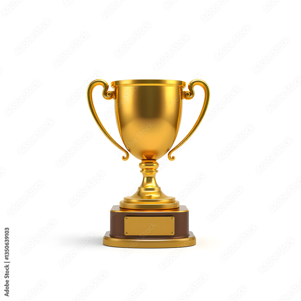 Trophy gold metal icon on white background. Generative AI Trophy gold metal icon on white background. Generative AI