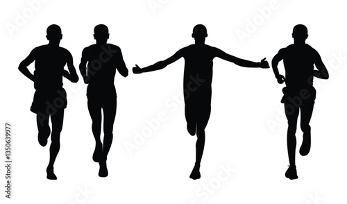 male runner silhouette front view
