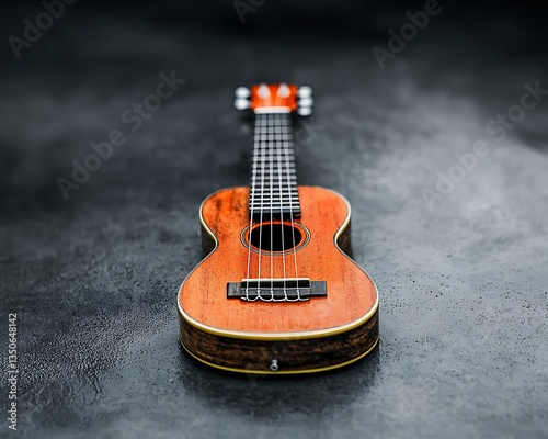 Ukulele on dark background.