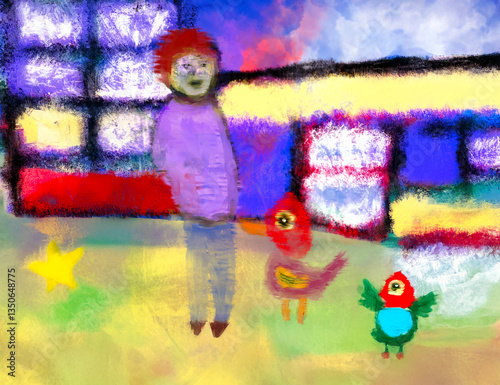 Generated image from original hand-drawn figures