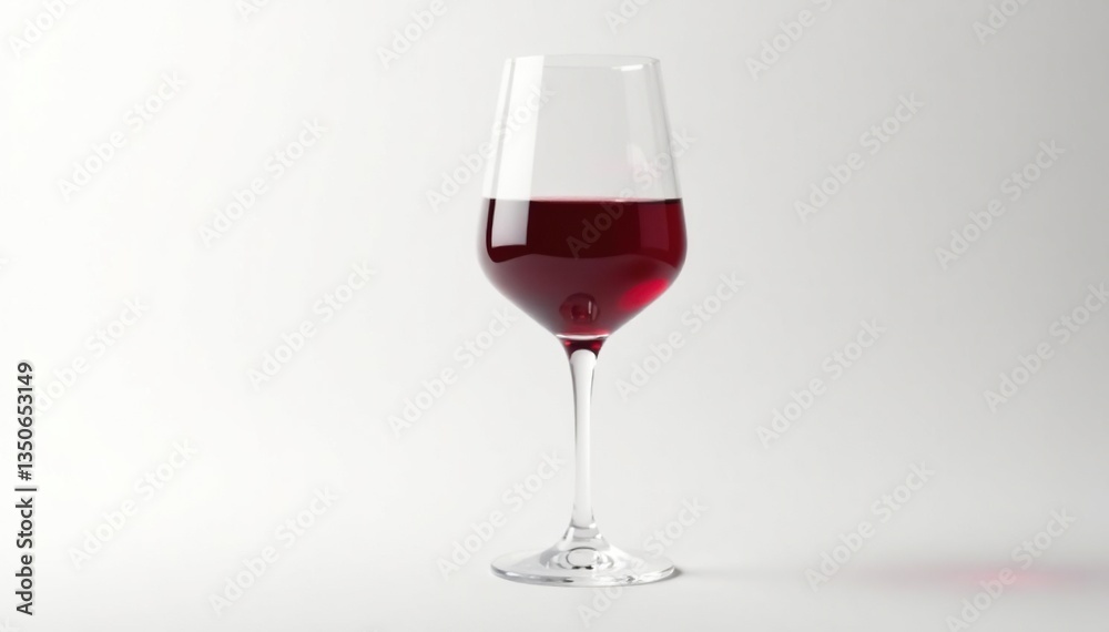 Single glass of red wine on pristine white background , alcohol, liquid Single glass of red wine on pristine white background , alcohol, liquid