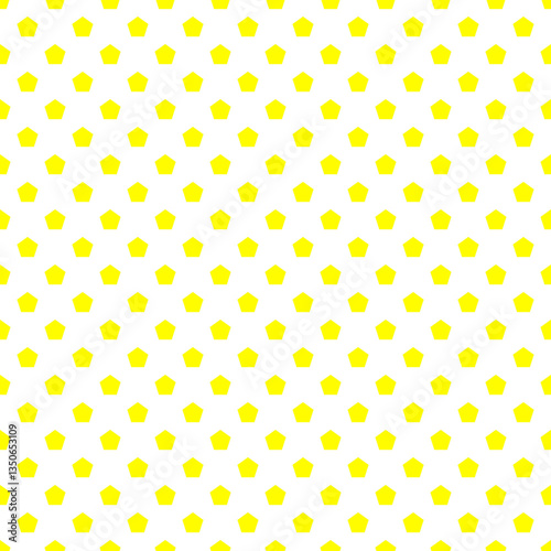 Yellow Pentagon Seamless Transparent Vector Pattern