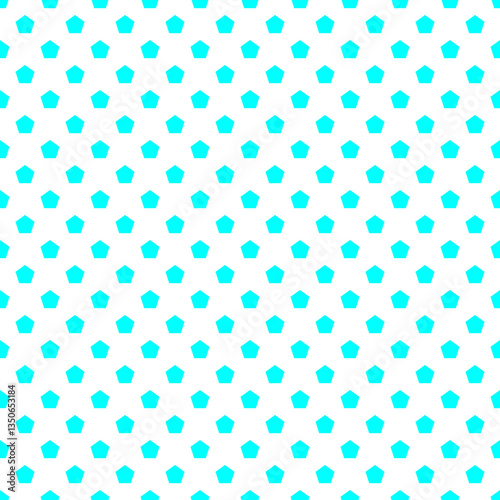 Blue Pentagon Seamless Vector Pattern