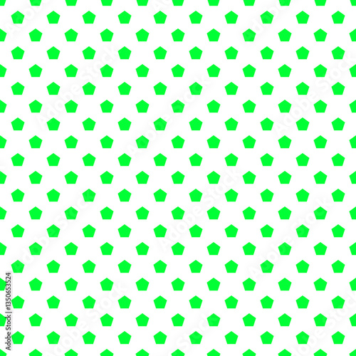 Green Pentagon Seamless Vector Pattern