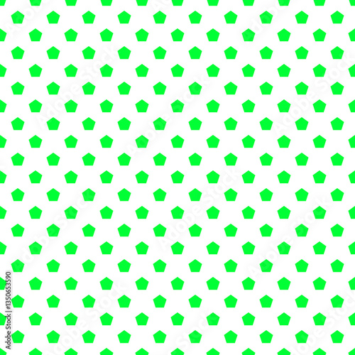 Green Pentagon Seamless Transparent Vector Pattern