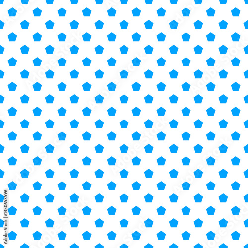 Indigo Blue Pentagon Seamless Transparent Vector Pattern