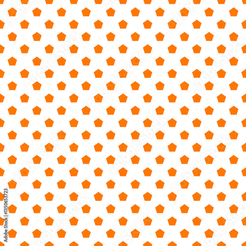 Orange Pentagon Seamless Transparent Vector Pattern