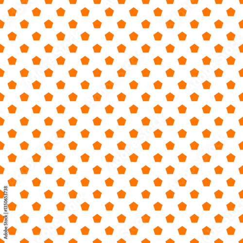 Orange Pentagon Seamless Vector Pattern