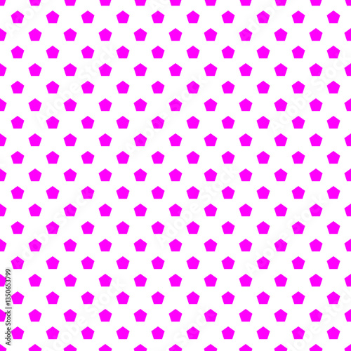 Pink Pentagon Seamless Vector Pattern