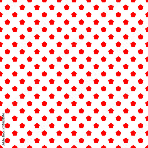 Red Pentagon Seamless Vector Pattern