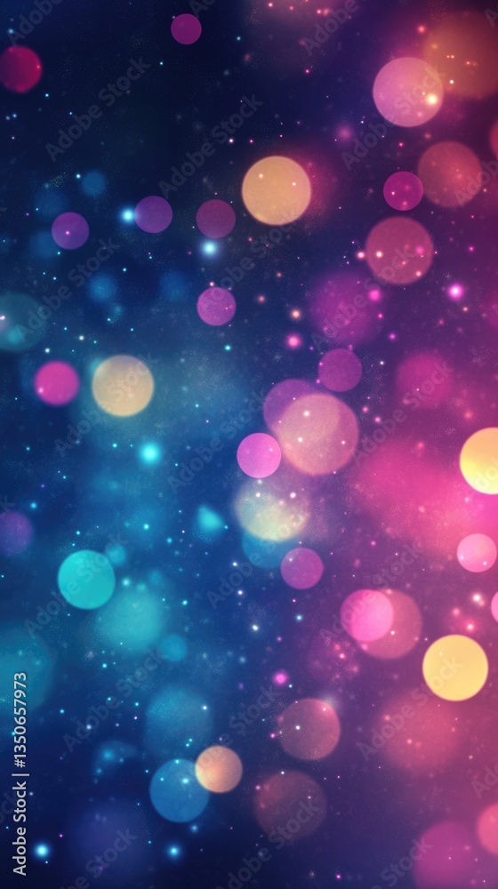 Fototapeta premium Colorful bokeh lights background. Blurred circle shapes. Multicolored blurry lights bokeh defocused abstract background.