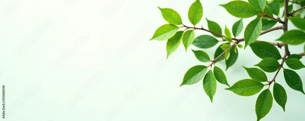 Dark green branches on white background isolated, natural, wood Dark green branches on white background isolated, natural, wood
