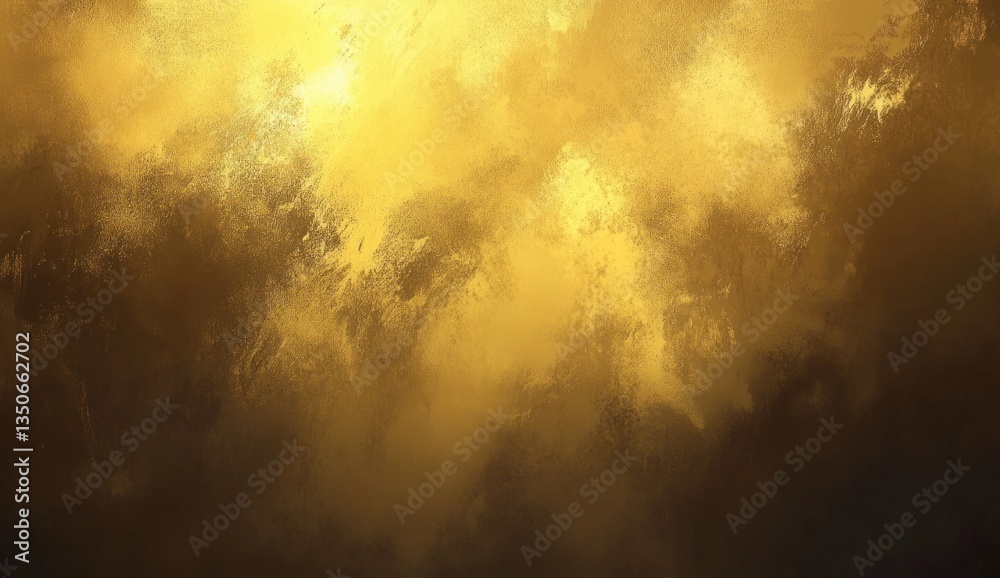 Naklejka premium Golden cloudscape, dramatic sky, abstract background, ethereal atmosphere