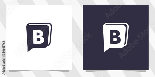 letter b with book logo design