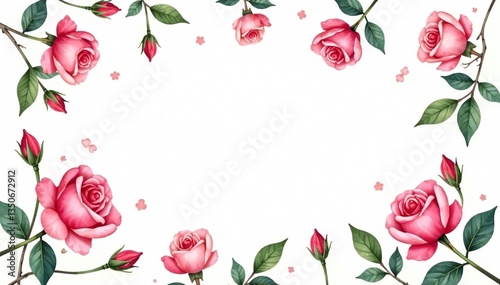 Wallpaper Mural Delicate watercolor rosebuds & leaves, repeat pattern, pattern, art Torontodigital.ca