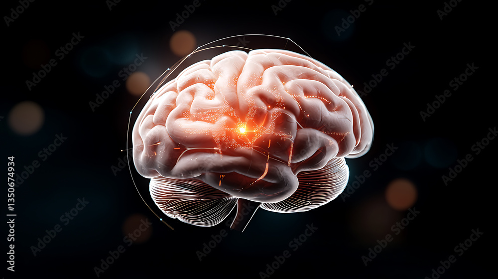 Fototapeta premium Athletic metrics enhance brain health digital environment infographic conceptual art futuristic viewpoint