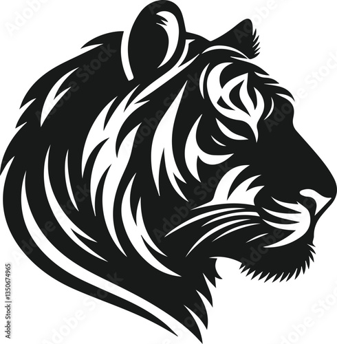 Wallpaper Mural tiger head appearing thoughtful vector Torontodigital.ca