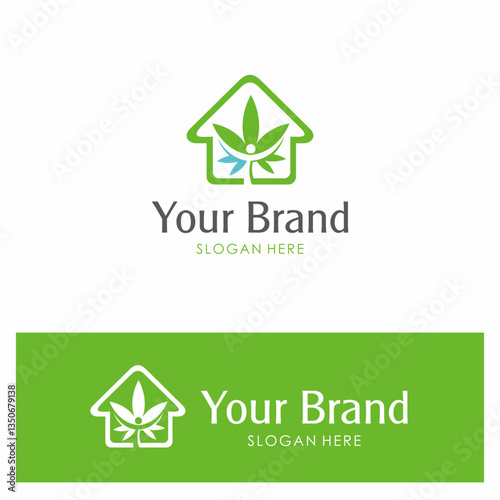cannabis house with human symbol inside