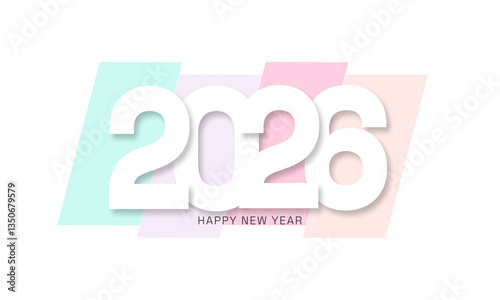 2026 Happy New Year Background Design. Greeting Card, Poster, Illustration Banner. 