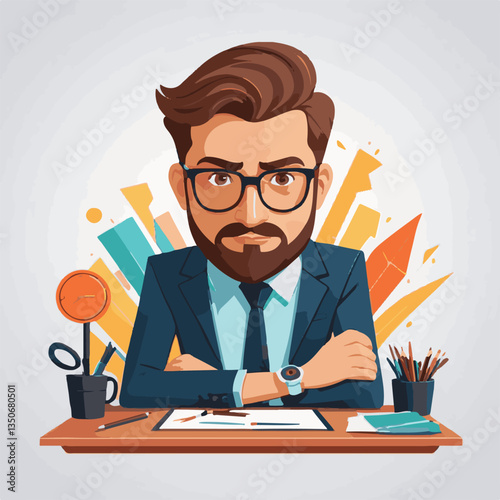 employee appreciation day, investment solution, copy space, boss, confident man, lawyer office, finance management, 40 40s, work, older adult, internet technology, satisfied person, group, middle age,