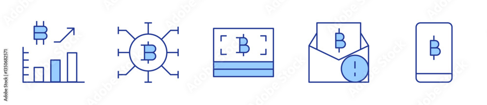 statistics, chip, bitcoin. Bitcoin Icon vector illustration. Line Duotone style. Editable stroke statistics, chip, bitcoin. Bitcoin Icon vector illustration. Line Duotone style. Editable stroke