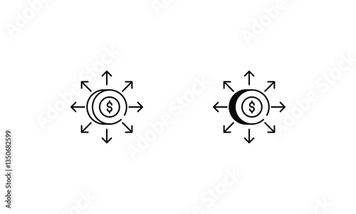 Financial Inclusion icons set vector stock illustration