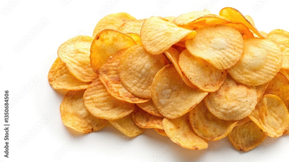 Crispy Potato Chips Close-up: Texture, Detail, and Flavor Photography Crispy Potato Chips Close-up: Texture, Detail, and Flavor Photography