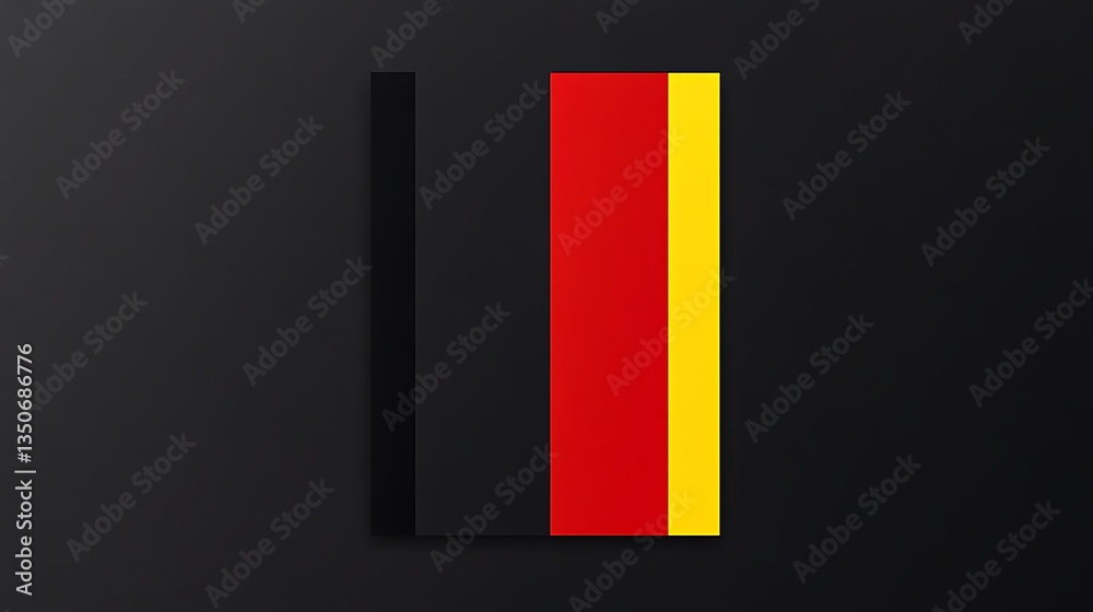 Fototapeta premium 검정 배경의 독특한 색상 블록 디자인, AI 생성