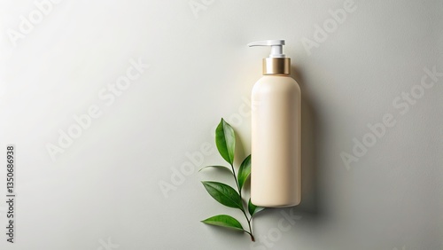 Eco-Friendly Shampoo Bottle: Sustainable Product Photography, Flat Lay, Diagonal Composition