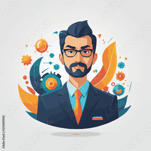 employee appreciation day, investment solution, copy space, boss, confident man, lawyer office, finance management, 40 40s, work, older adult, internet technology, satisfied person, group, middle age,