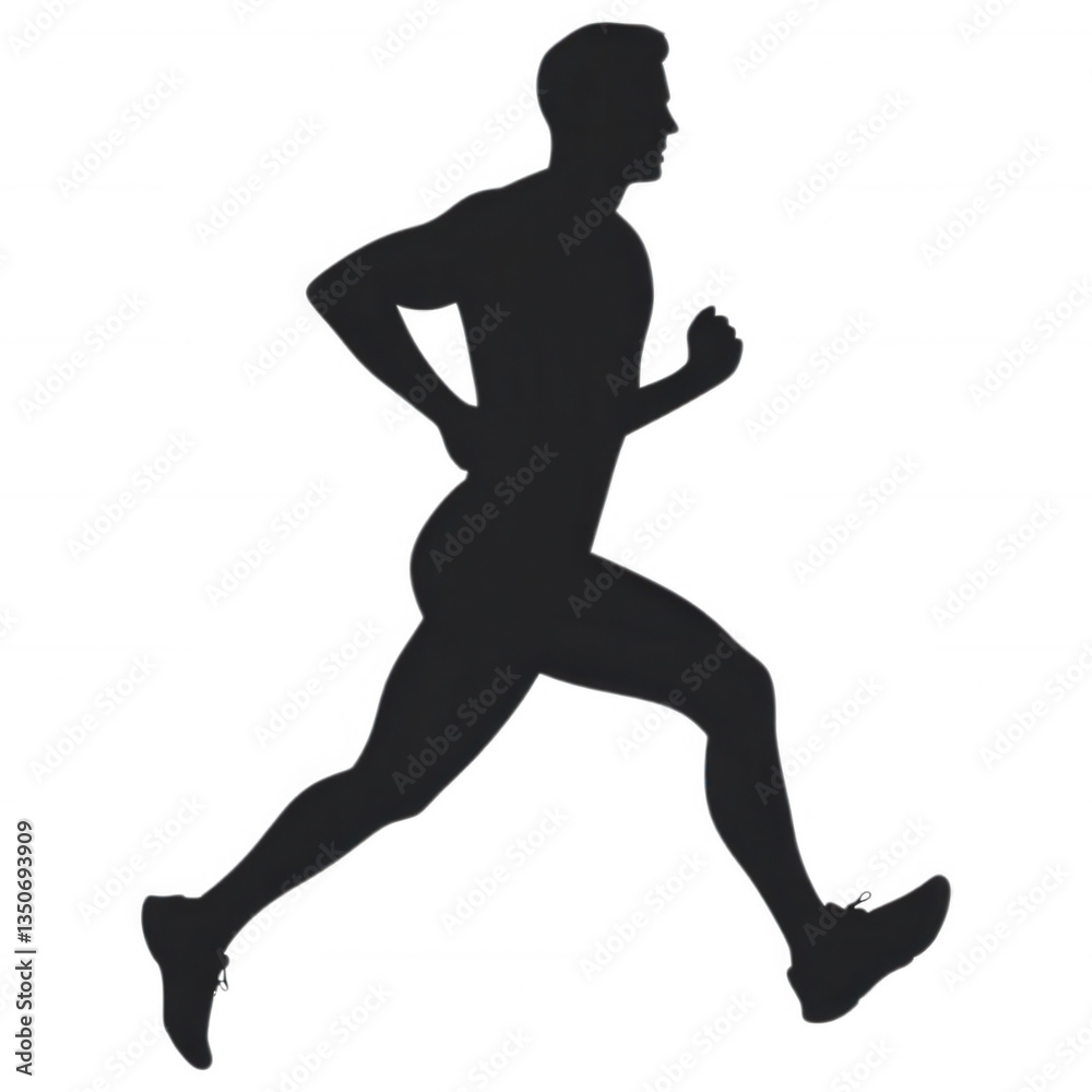 Silhouette of Running Man – Fitness and Sports Concept Silhouette of Running Man – Fitness and Sports Concept