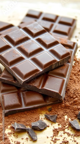 Delicious Dark Chocolate Bars Cocoa Powder