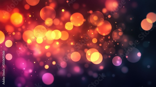 Colorful bokeh lights background. Blurred circle shapes. Multicolored blurry lights bokeh defocused abstract background for Christmas new year and celebration events.