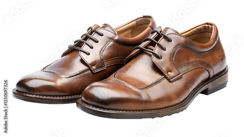 Wallpaper Mural Pair of brown leather boots and shoes showcasing elegant style and classic fashion for men Torontodigital.ca