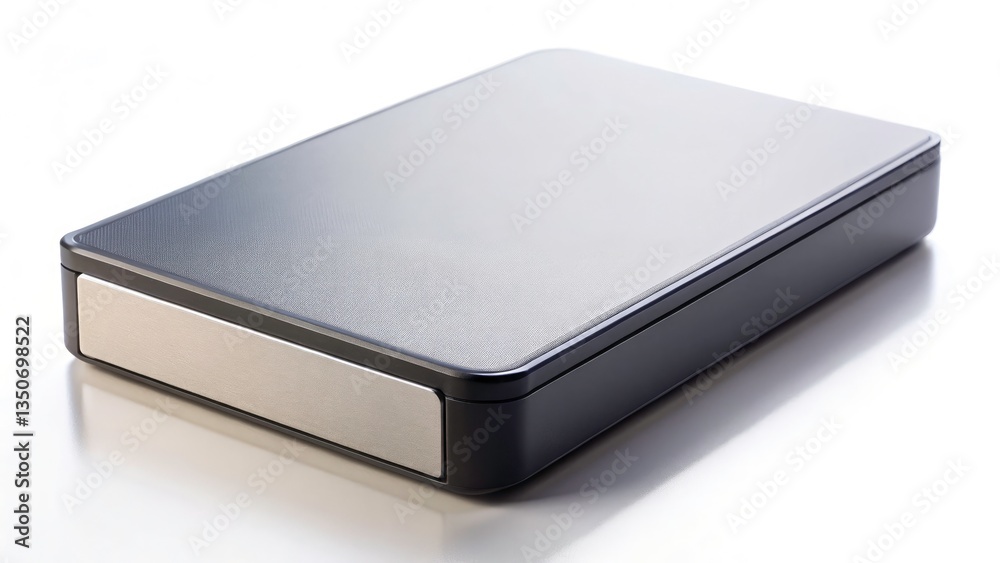 High-Angle External Hard Drive Product Photography: Bold & Contrasting Flat Lay High-Angle External Hard Drive Product Photography: Bold & Contrasting Flat Lay