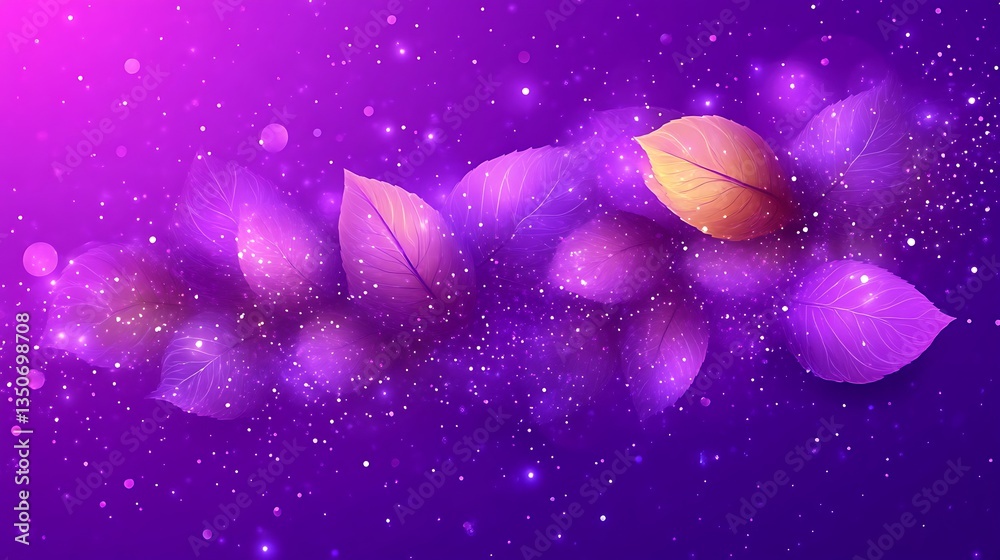 Fototapeta premium Magical Purple Autumn Leaves.