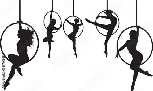 Aerial Hoop Silhouette - Acrobatics and Aerial Performance Icon