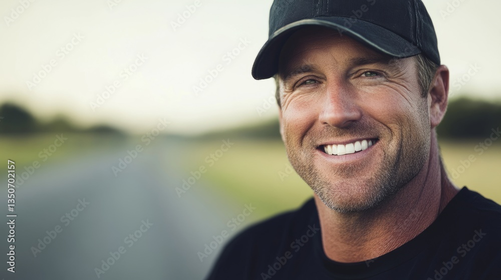 Confident truck driver smiles warmly, embodying professionalism and trust on the open road.
Confident truck driver smiles warmly, embodying professionalism and trust on the open road.