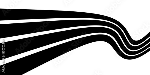 Abstract perspective line wave stripes with 3d dimensional effect. vector ilustration. eps 10
