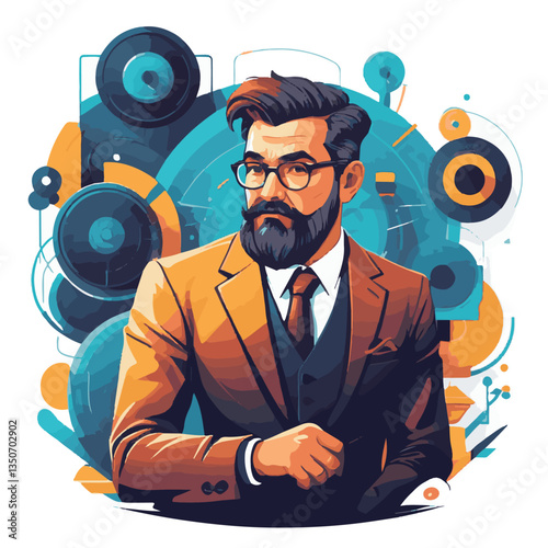 employee appreciation day, investment solution, copy space, boss, confident man, lawyer office, finance management, 40 40s, work, older adult, internet technology, satisfied person, group, middle age,