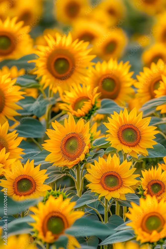 Vibrant Sunflower Field Blooming Summer Sunflowers Vibrant Sunflower Field Blooming Summer Sunflowers