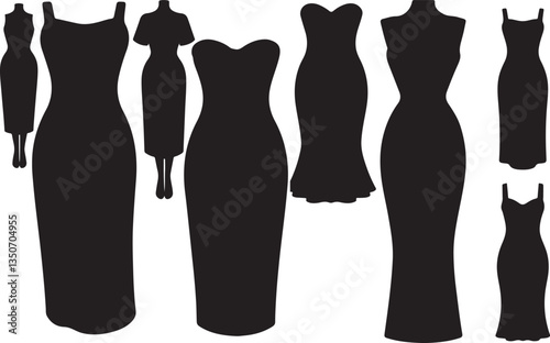Corset Midi Dresses Silhouette - Elegant and Classic Fashion Design