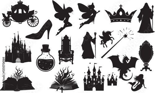 Fairy Tale Magic Silhouettes - Enchanting Fantasy Illustrations