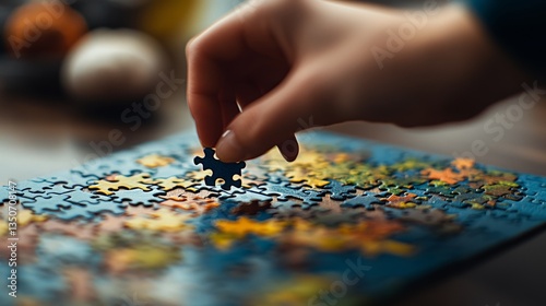 Final puzzle piece fitting into place, symbolizing completion and connection.
