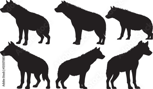 Hyena Silhouette - African Wildlife and Predator Illustration