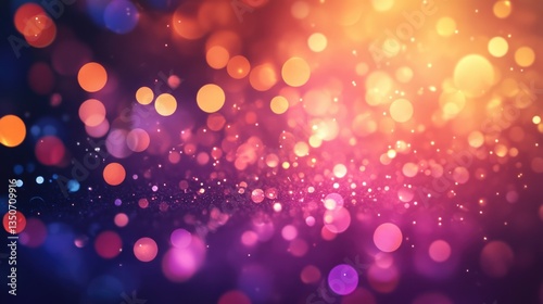 Colorful bokeh lights background. Blurred circle shapes. Multicolored blurry lights bokeh defocused abstract background for Christmas new year and celebration events.