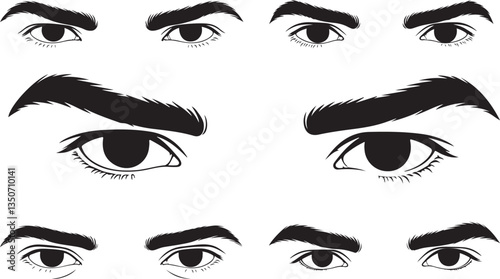 Men’s Eyes Silhouettes - Expressive Facial Features