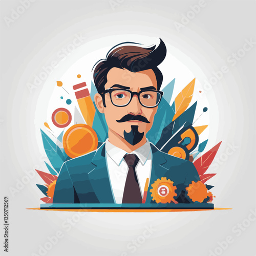 employee appreciation day, investment solution, copy space, boss, confident man, lawyer office, finance management, 40 40s, work, older adult, internet technology, satisfied person, group, middle age,