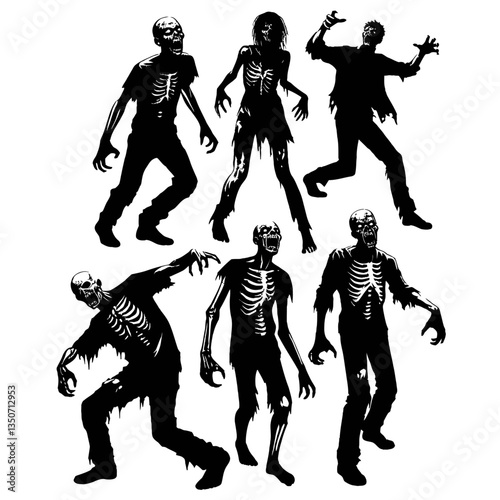silhouette of  zombies 